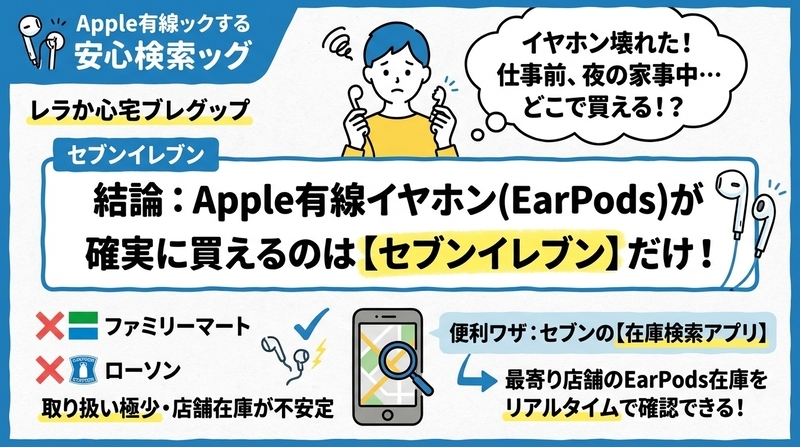 Apple有線イヤホンはコンビニで買える？