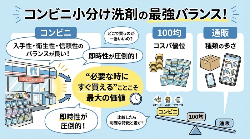 小分け洗剤の実力を徹底分析！コンビニ・100均・通販比較