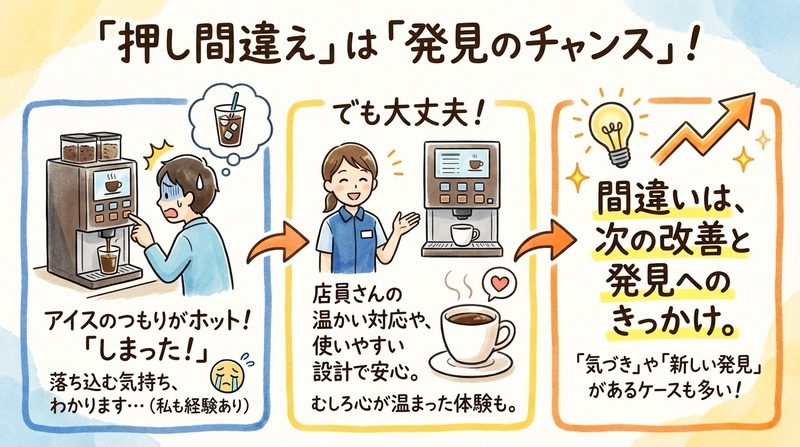 押し間違えても安心できるポジティブな側面