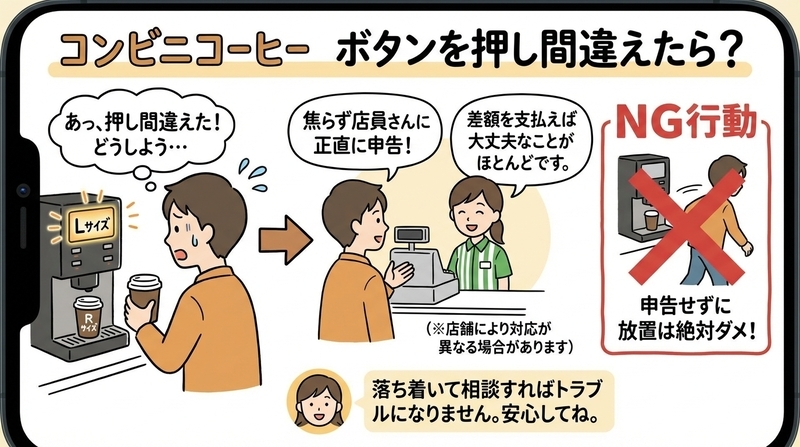 押し間違えたときに取るべき正しい行動