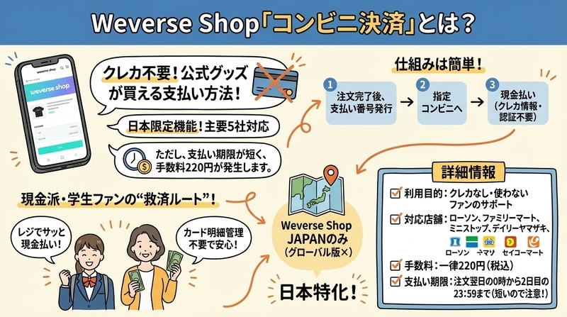 Weverse Shopのコンビニ決済とは?基本の仕組みと特徴