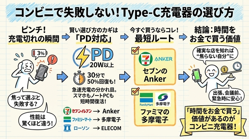 最短で充電を回復する「正解」はコンビニにある