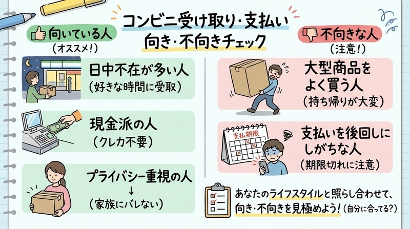 あなたは使うべき？コンビニ受け取り支払いチェックリスト