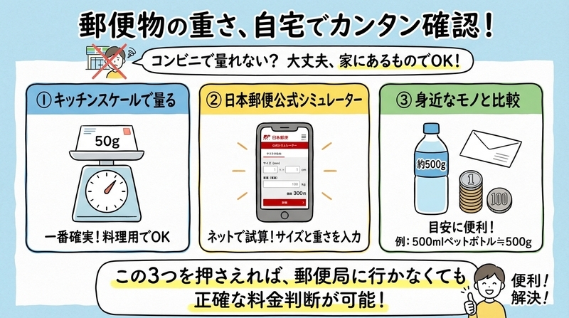 自宅で郵便物の重さを確認する3つの方法