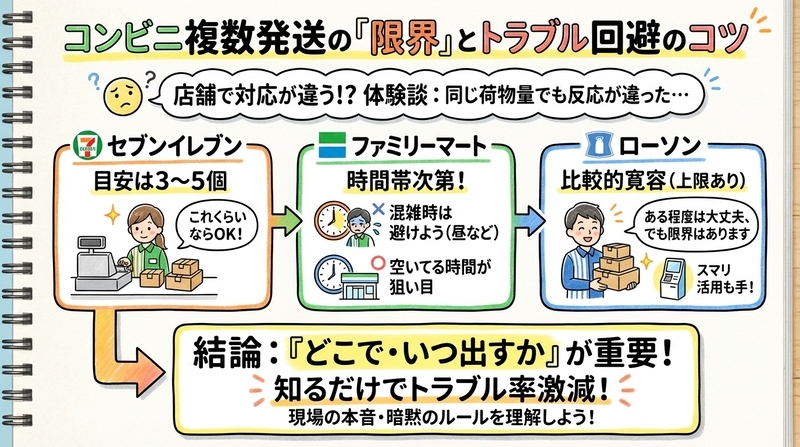 コンビニ別に見る複数発送の限界と現場の実情