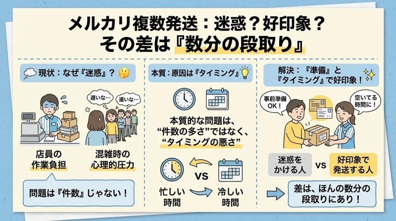 メルカリで複数発送する時に「迷惑」と感じられる理由