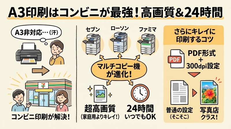 コンビニでA3高画質印刷が人気の理由