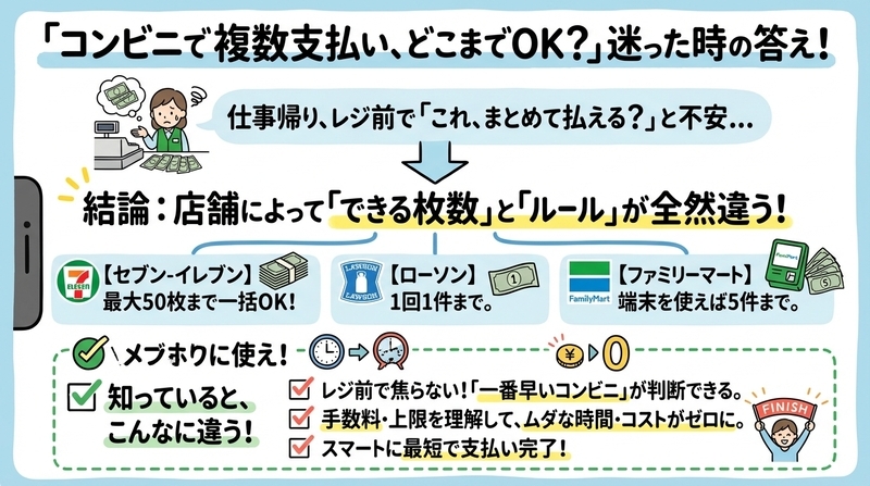 コンビニ支払い不可です コンビニ支払いは複数まとめられる？損しないルール解説 - Beruノート