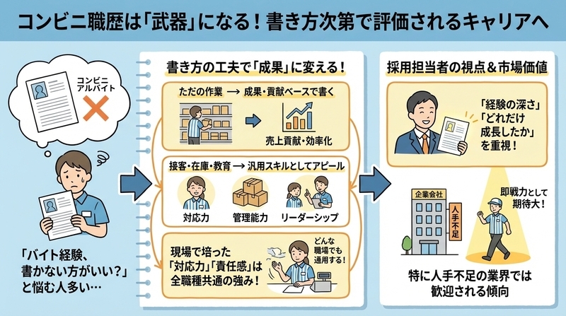 履歴書にコンビニ職歴は書くべき？基本ルールと考え方