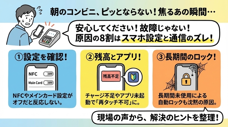 モバイルSuicaがコンビニで使えない主な原因とは？
