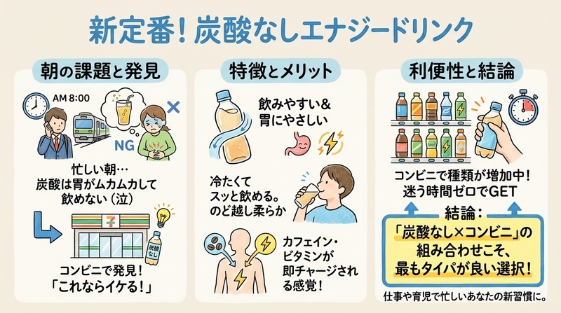 炭酸なしエナジードリンクの最適解は「コンビニ×無炭酸」