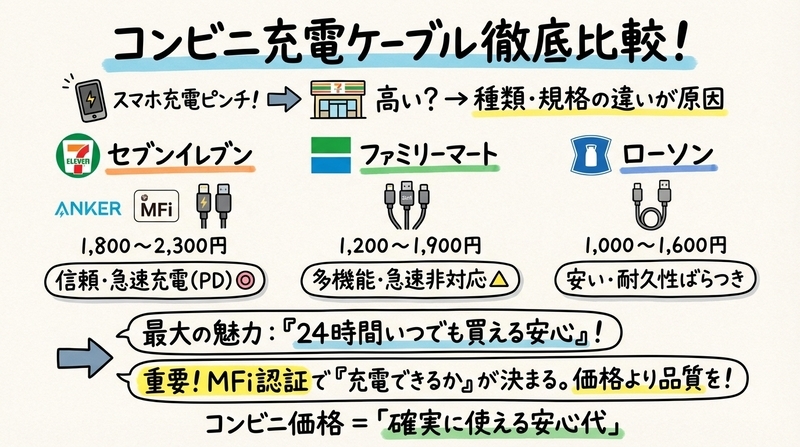 最短で「正解」にたどり着く!コンビニ充電ケーブルの真実