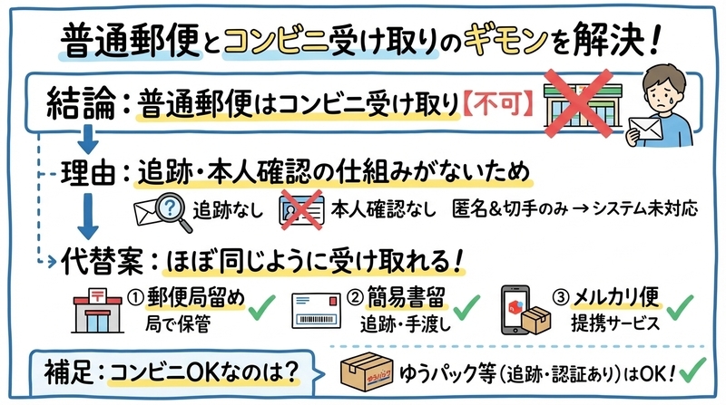 普通郵便はコンビニで受け取れる？結論と本当の理由
