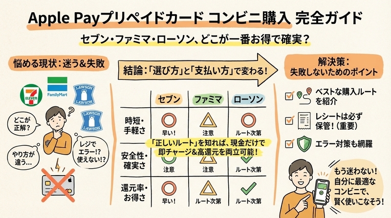 apple payでプリペイドカード購入はコンビニで可能?