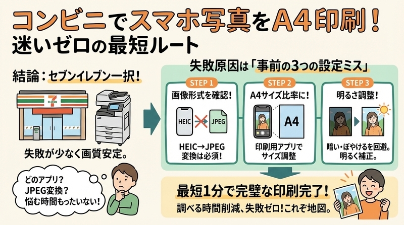 iphone写真をa4に印刷!コンビニでのやり方と設定術