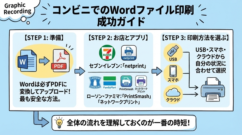 Wordからコンビニで印刷する基本手順【最初に知るべき全体像】