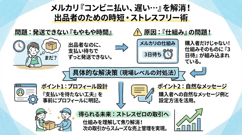 メルカリのコンビニ払いが遅い理由は？出品者の対策と解決法 - 暮らし