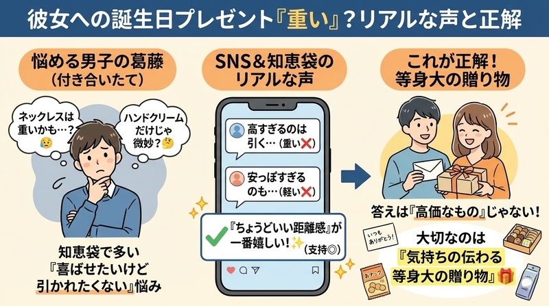彼女の誕生日プレゼントは「重い」?知恵袋&SNSで語られるリアルな声