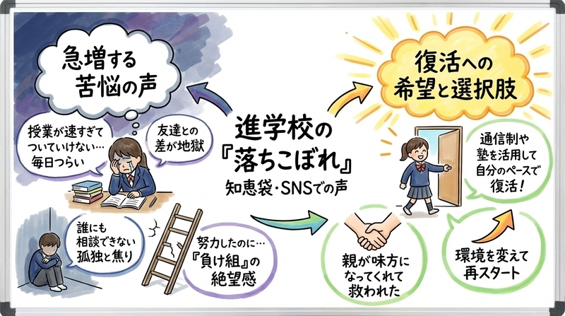 進学校の「落ちこぼれ」は知恵袋やSNSでどう語られている？