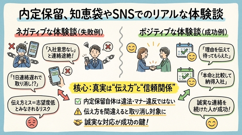 内定保留は知恵袋やSNSでどう語られている？リアルな体験談まとめ
