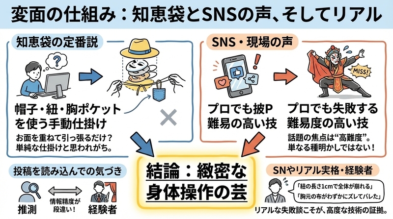 変面の仕組み、知恵袋やSNSではこう言われている