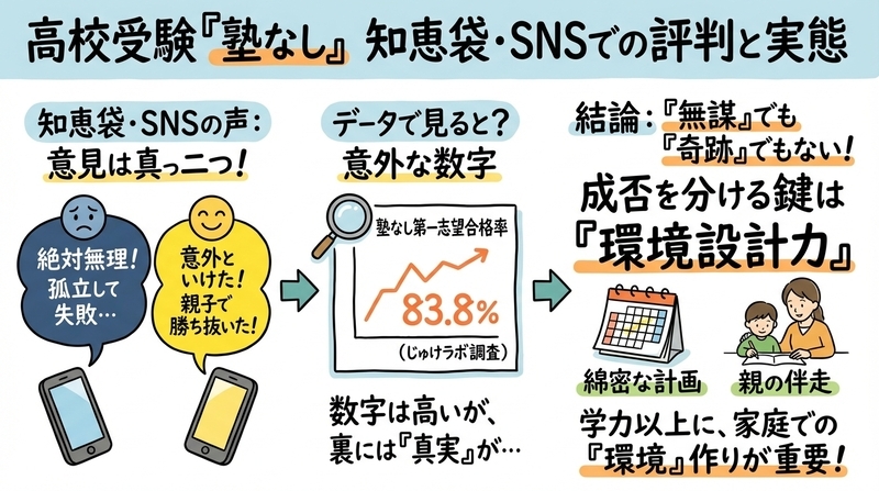 高校受験「塾なし」は知恵袋やSNSでどう言われている？