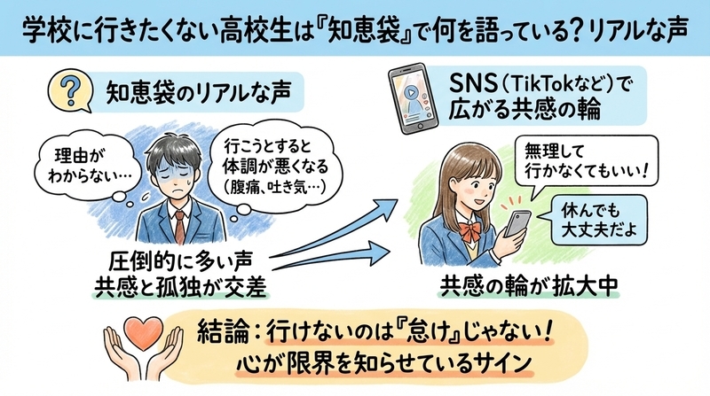 学校に行きたくない高校生は「知恵袋」で何を語っている？リアルな声まとめ