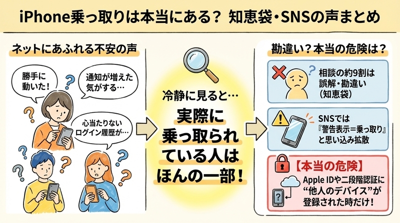 iPhone乗っ取りは本当にある？知恵袋やSNSのリアルな声まとめ