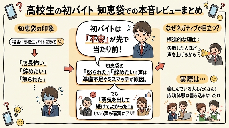 高校生の初バイトは知恵袋でどう言われている？本音レビューまとめ