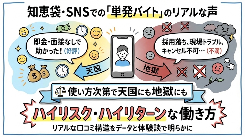 単発バイトおすすめサイトは知恵袋やSNSでどう言われている？