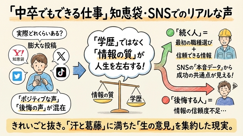 中卒でもできる仕事は知恵袋やSNSでどう語られている？