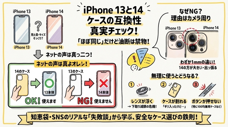 iPhone13と14のケースは同じ？知恵袋でわかった互換性の結論