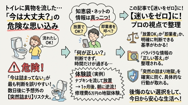 トイレに異物を流したけど詰まってない？知恵袋の危険ライン