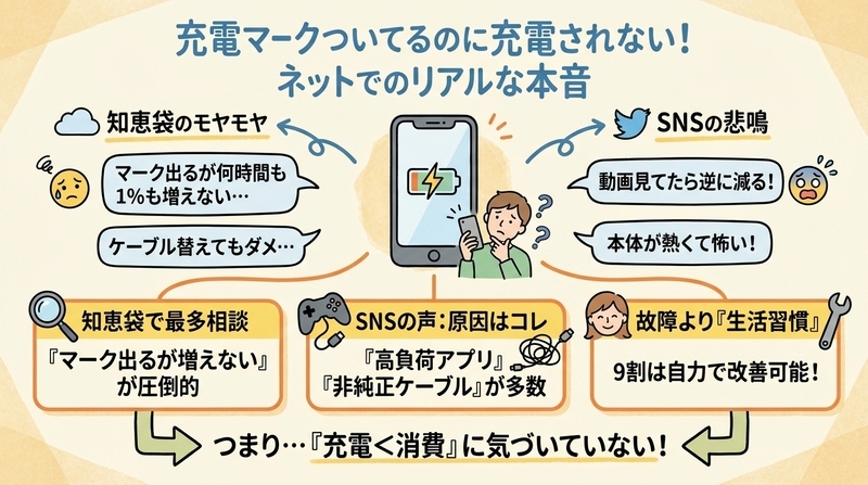 充電マークついてるのに充電されない ー 知恵袋やSNSで語られるリアルな本音とは？