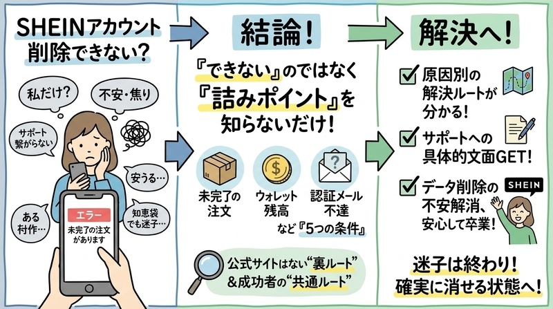 SHEINのアカウントを削除できない？知恵袋で消せた人の方法