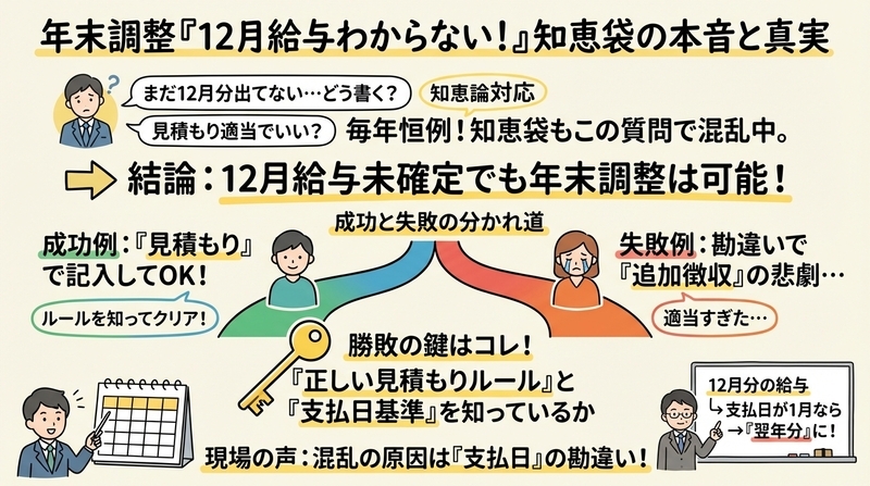 年末調整の「12月給与わからない」知恵袋の本音まとめ