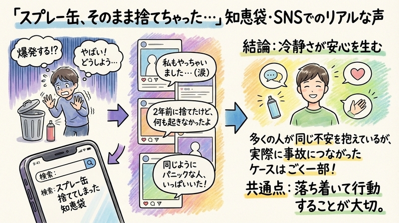 スプレー缶をそのまま捨ててしまった…知恵袋やSNSでのリアルな声まとめ