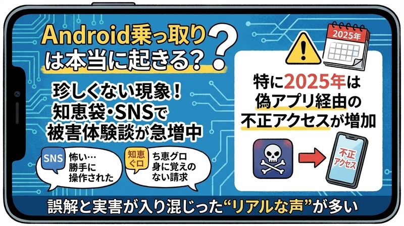 Android乗っ取りは本当に起きる？知恵袋やSNSでの本音を総まとめ