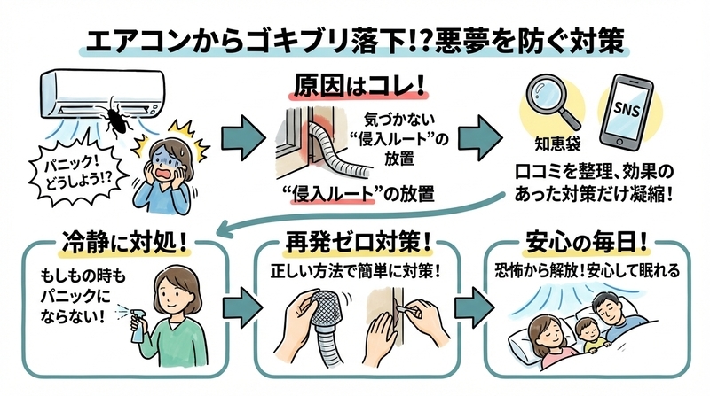 エアコンからゴキブリが落ちてきた｜知恵袋の再発ゼロ対策