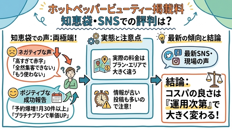 ホットペッパービューティー掲載料は知恵袋やSNSでどう言われている？