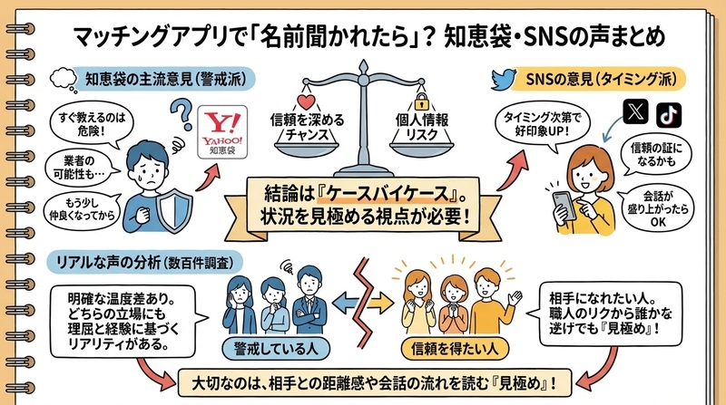 マッチングアプリで「名前聞かれたら」知恵袋やSNSではどう言われてる？