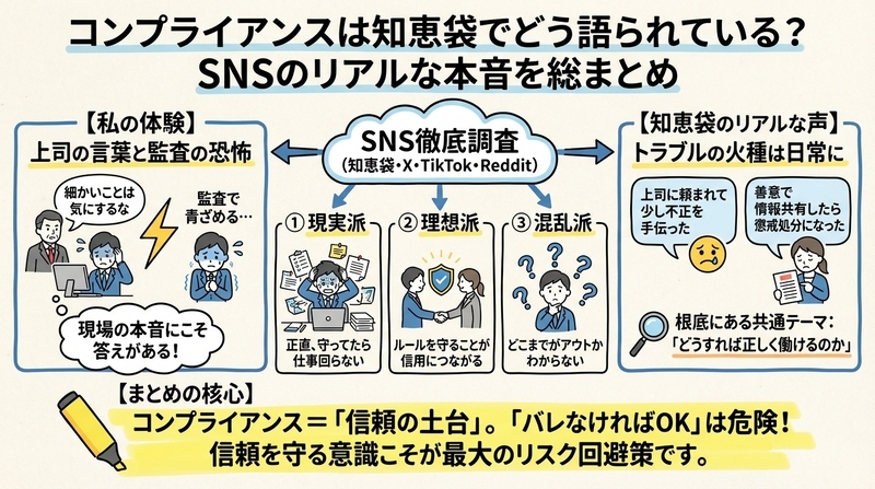 コンプライアンスは知恵袋でどう語られている？SNSのリアルな本音を総まとめ
