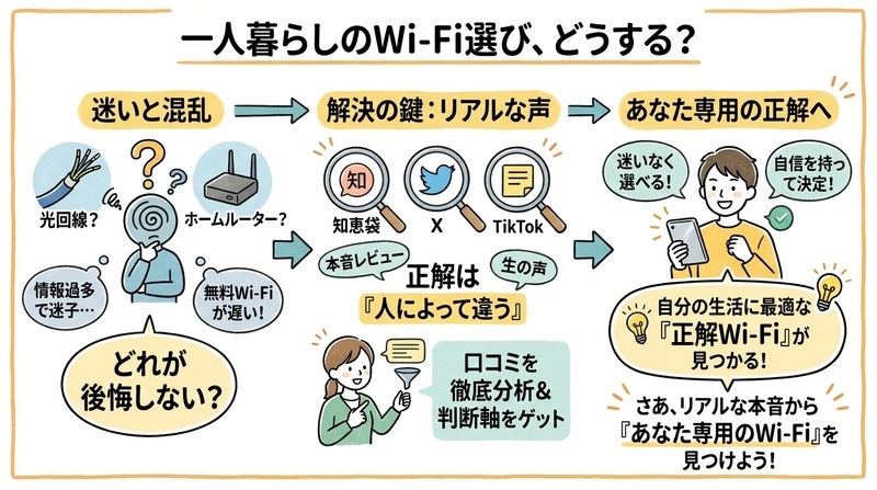 一人暮らしのWi-Fiはどうしてる？知恵袋の後悔しない選び方