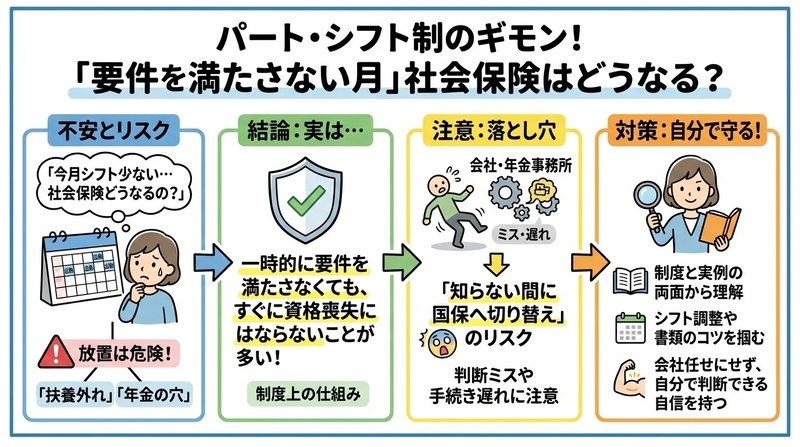 社会保険加入条件を満たさない月はどうなる？知恵袋の真実