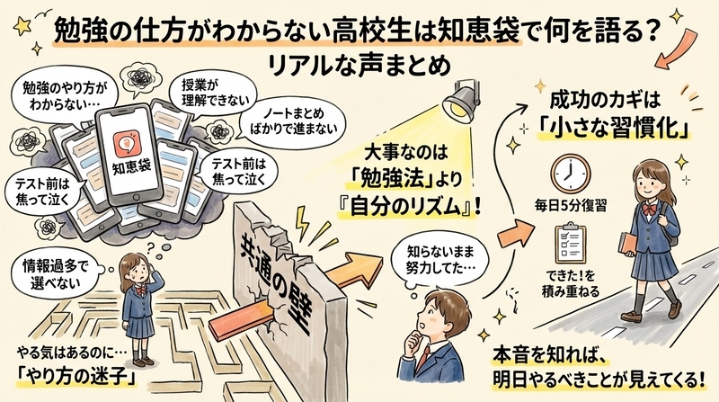 勉強の仕方がわからない高校生は知恵袋で何を語る?リアルな声まとめ