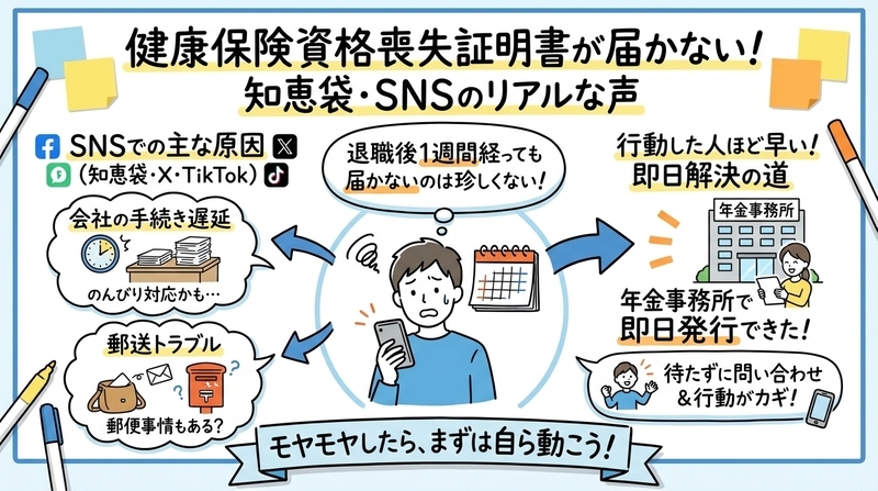健康保険資格喪失証明書が届かない?知恵袋やSNSの本音を総まとめ