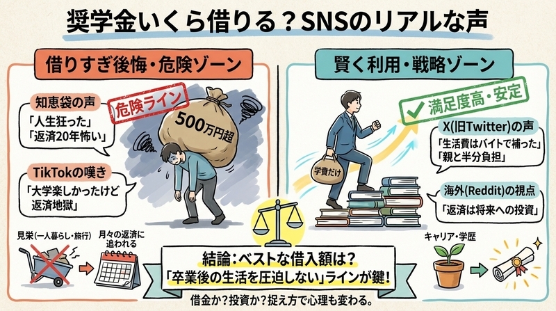 奨学金はいくら借りるのがベスト？知恵袋・SNSで語られるリアルな声