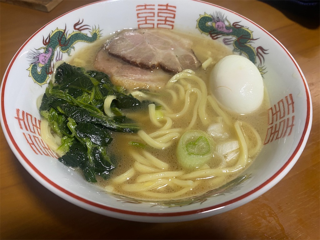 調理後の作田家の冷凍ラーメン