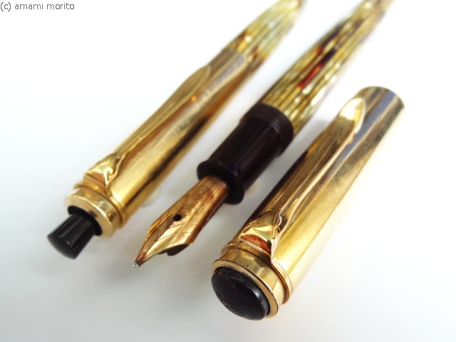 ペリカン茶縞 ボールペン 純正ペンケース付き Pelikan ペリカン