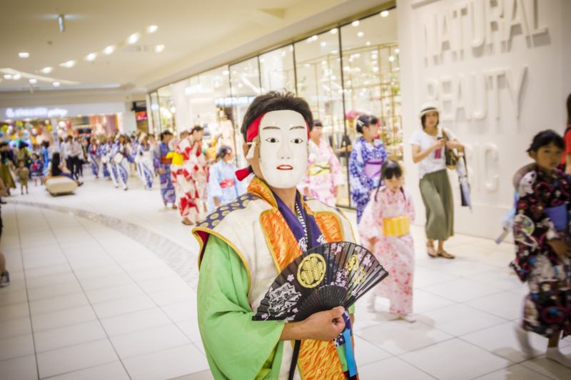 岡崎城下家康公夏まつりイオンモール岡崎店の中で盆踊り正調五万石流し踊り